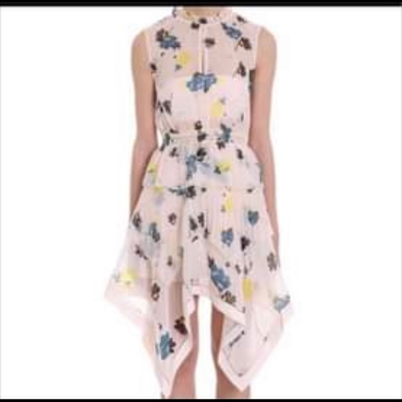 sachin and babi light blue dress Self-Portrait floral-print Tiered Chiffon Minidress | Blue main image 1